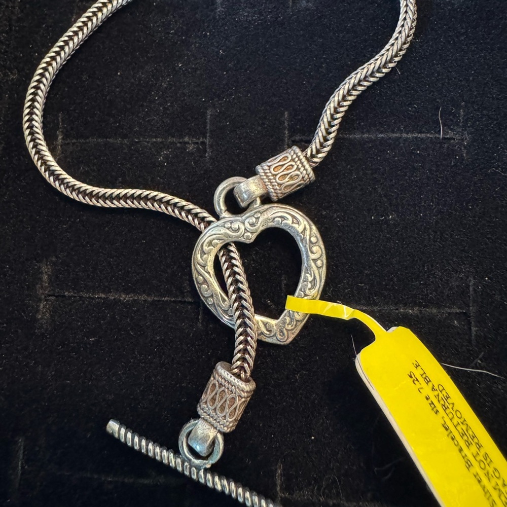 STERLING Silver Heart Toggle Bracelet